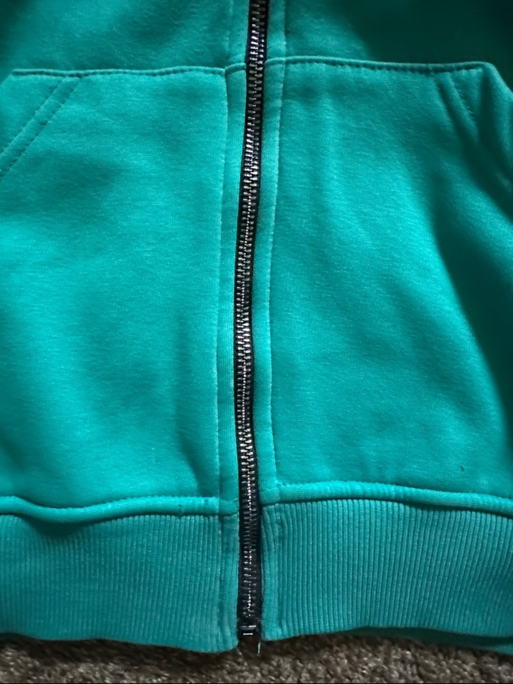 Teal Boyfriend Zip-Up Cropped Hoodie - Picture 4 of 4
